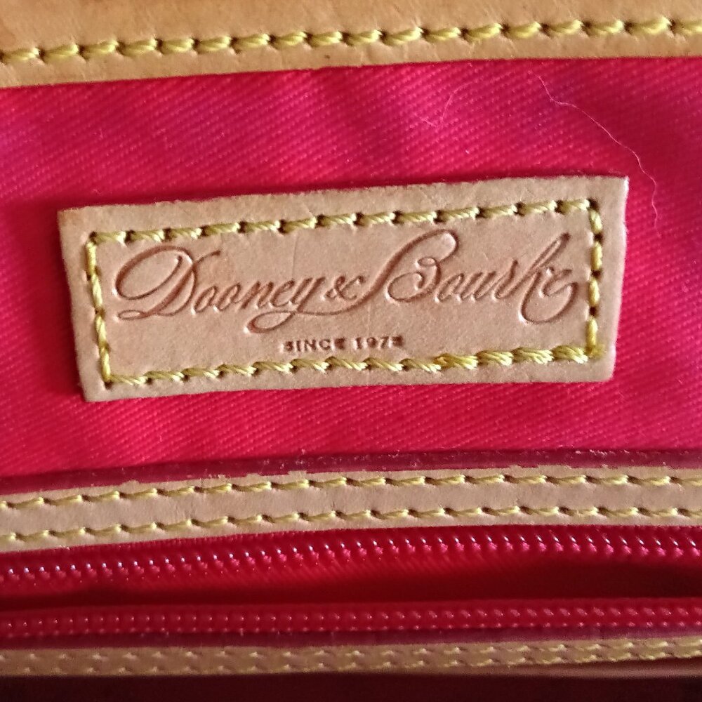 Dooney & Bourke Black and Tan Patent Leather Satchel - Picture 8 of 15